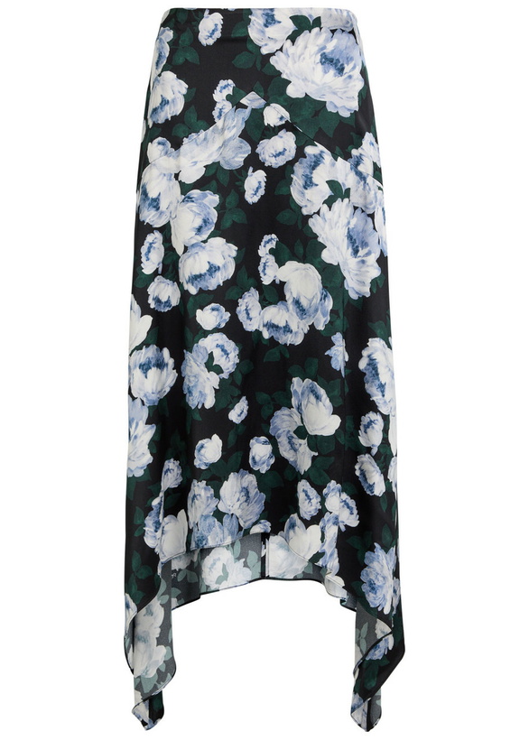 Photo: Stella Mccartney Bunch of Roses Asymmetric Floral-print Satin Midi Skirt Multicoloured 1