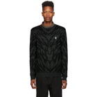 Marcelo Burlon County of Milan Black and Grey Zebra Crewneck Sweater