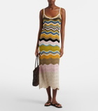 La DoubleJ Chevron crochet cotton midi dress