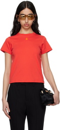 McQueen Red Embroidered Skull T-shirt