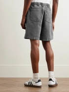 Corridor - Straight-Leg Garment-Dyed Cotton-Jersey Drawstring Shorts - Black