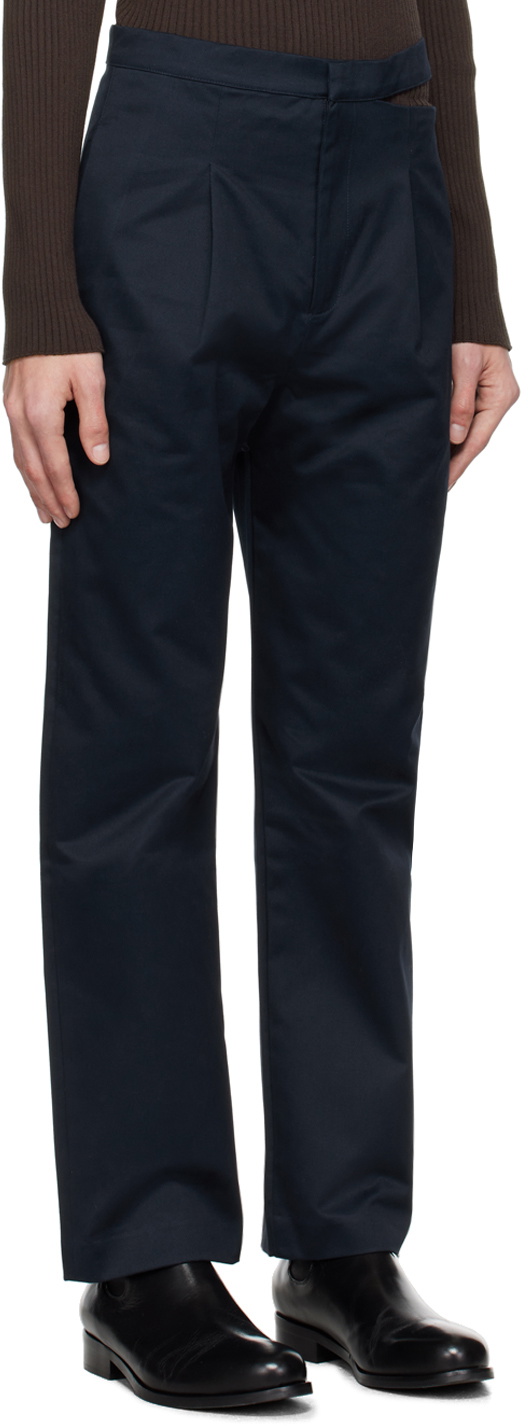 Carlota Barrera Navy Waistband Slit Trousers