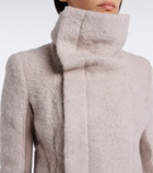 Rick Owens Asymmetric alpaca and wool-blend jacket