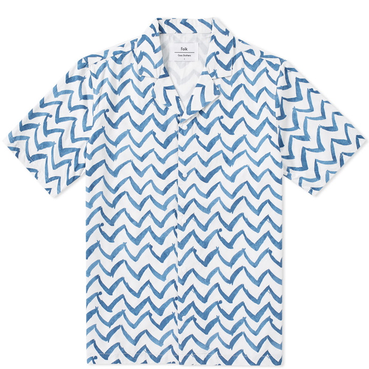 Photo: Folk x Goss Brothers Blue Lines Rab Shirt