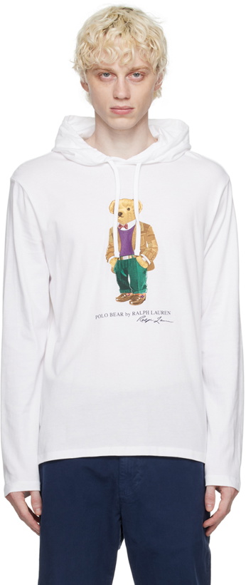 Photo: Polo Ralph Lauren White Polo Bear Hoodie