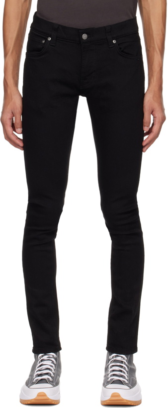 Photo: Nudie Jeans Black Tight Terry Jeans