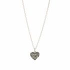 Human Made Men's Heart Silver Necklace in Black 