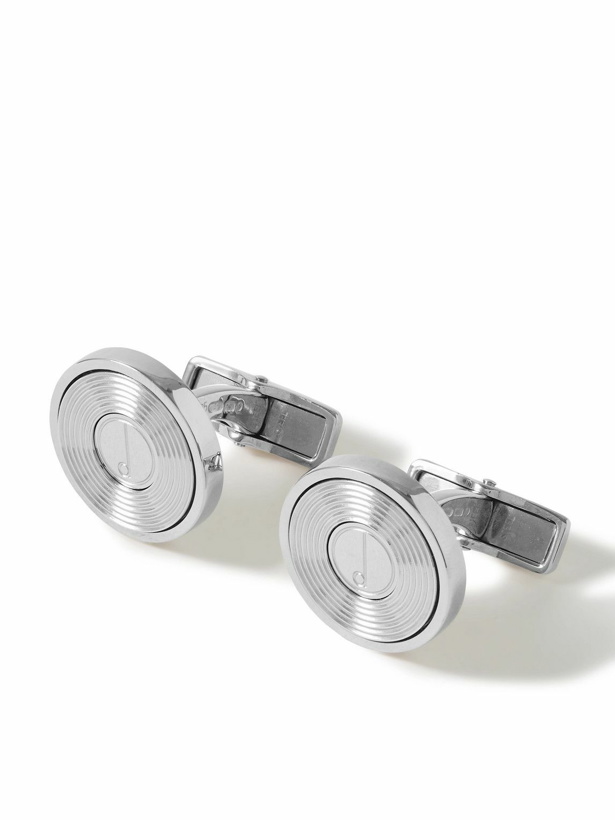 Photo: Dunhill - Series D Optical Lines Rhodium-Plated Silver Cufflinks