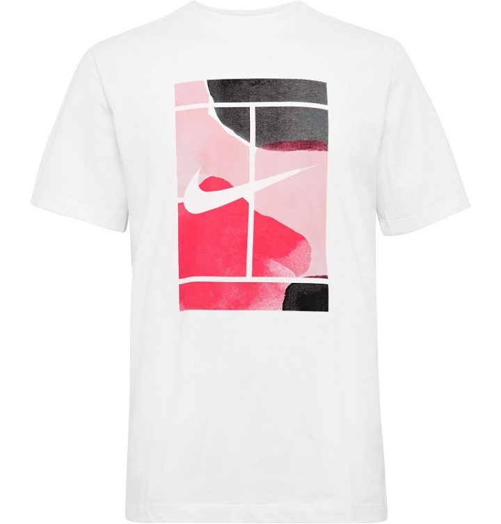 Photo: Nike Tennis - NikeCourt Printed Cotton-Jersey T-Shirt - White