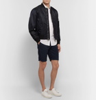 Theory - Zaine Garment-Washed Cotton-Blend Twill Shorts - Midnight blue