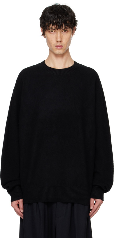 Photo: RAINMAKER KYOTO Black Oneside Raglan Sleeve Crew Neck Sweater