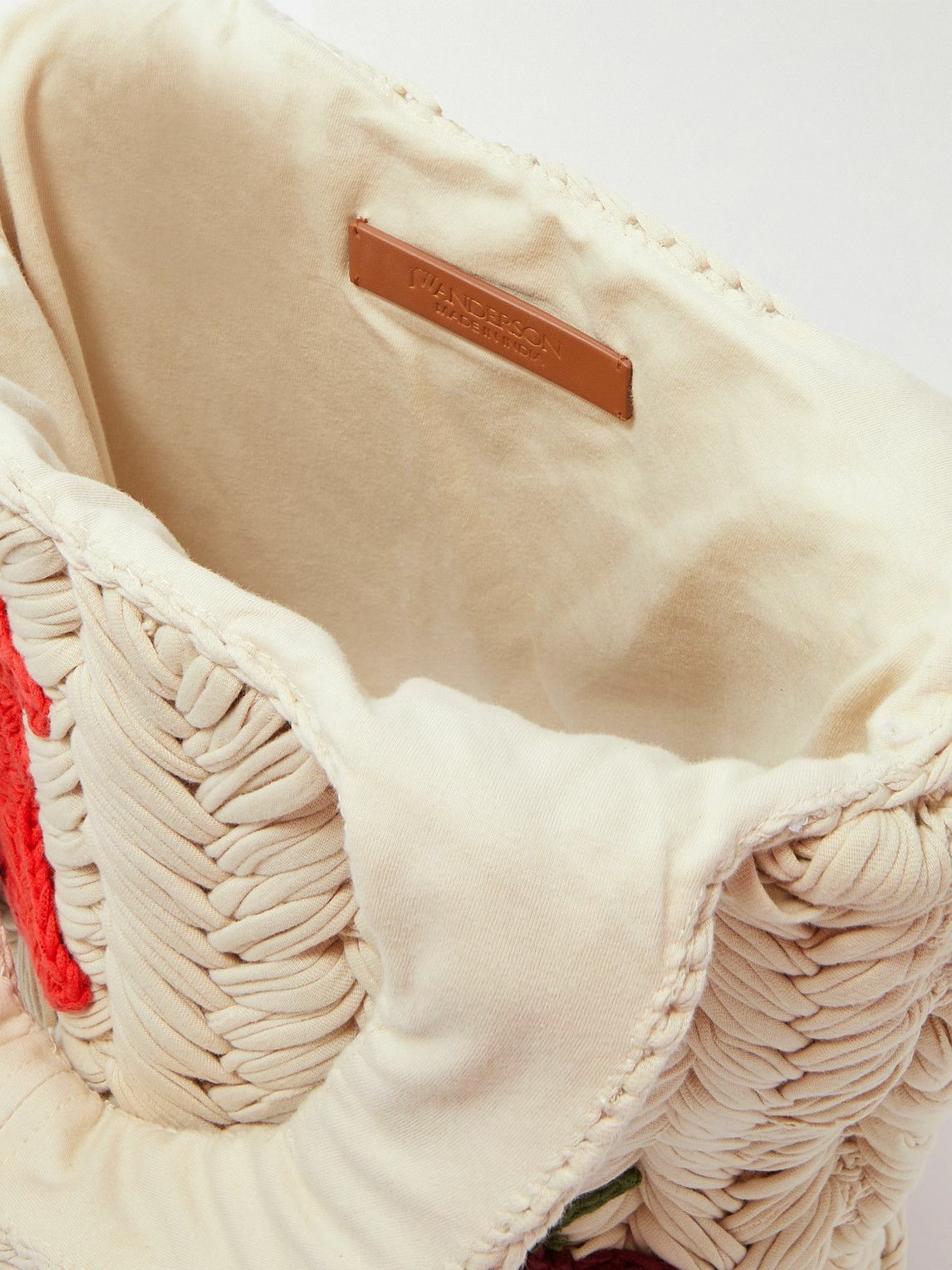 JW Anderson - Leather-Trimmed Crochet-Knit Organic Cotton