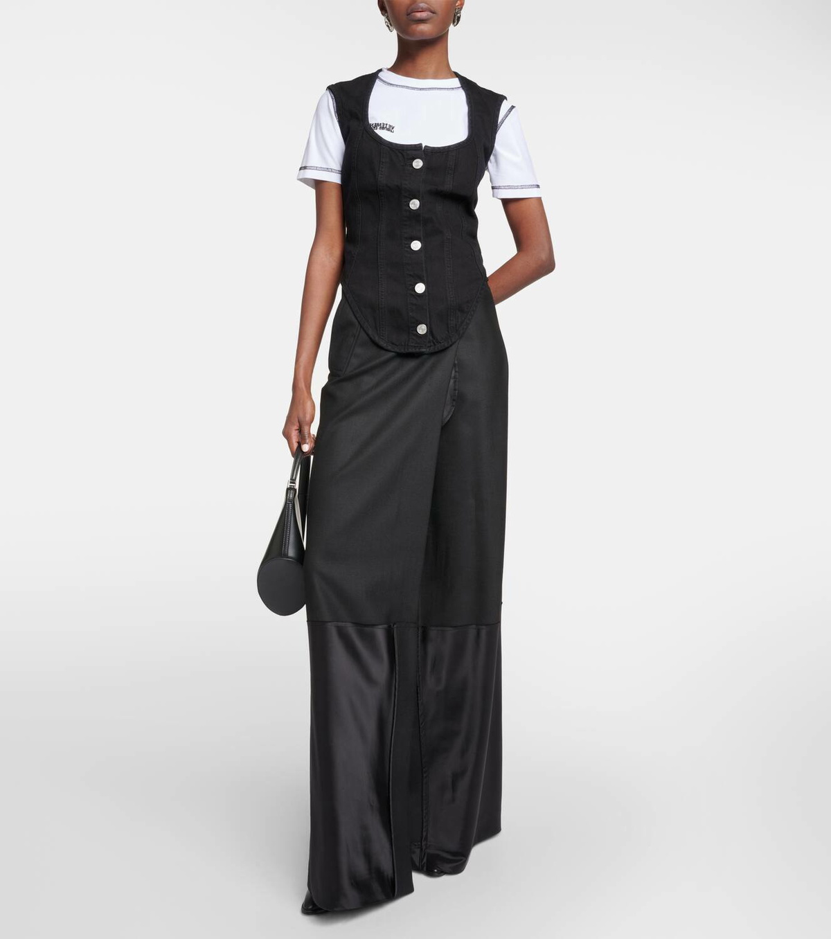 Frame The Seamed Scoop denim bustier