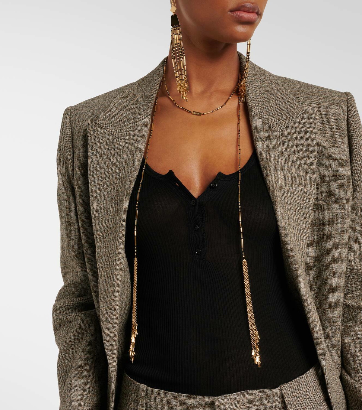 Isabel Marant Olathe beaded scarf necklace