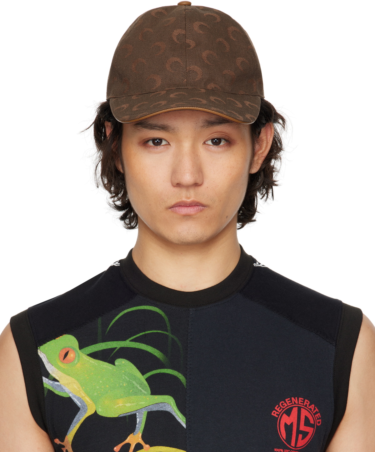 Marine Serre Multicolor Regenerated Silk Scarves Veiled Cap Marine