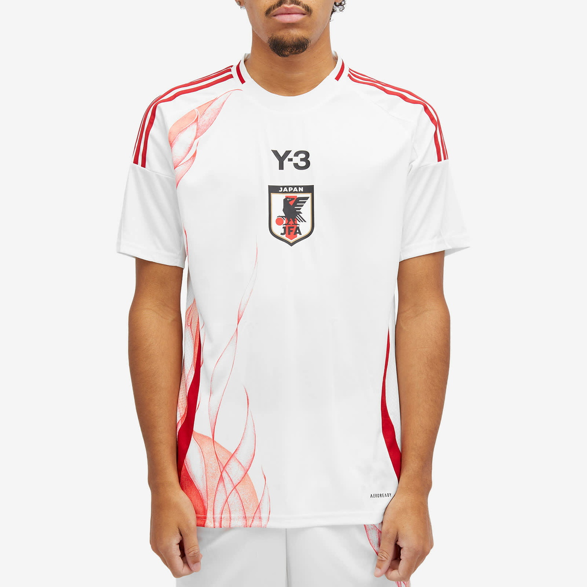 Y-3 Men's x JFA 2024 Away Football Jersey in Core White Y-3