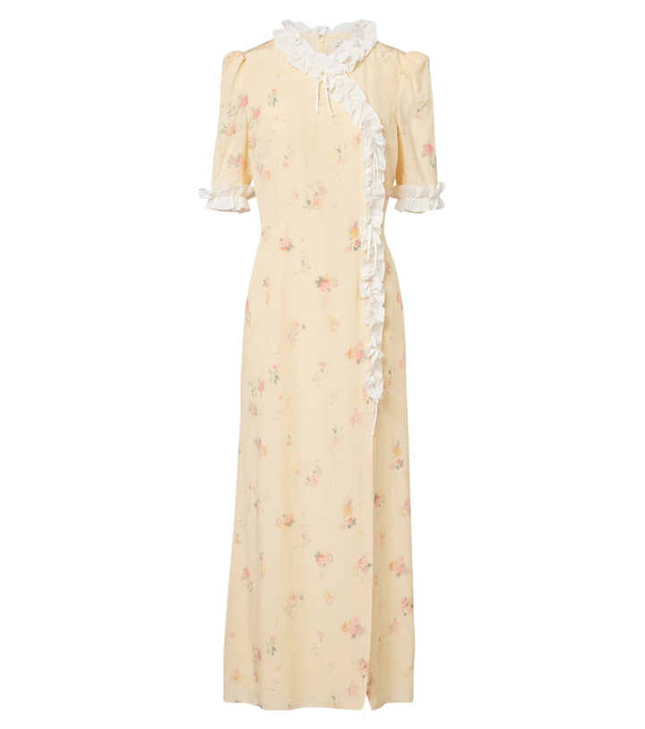 Photo: Alessandra Rich Floral ruffled silk midi dress
