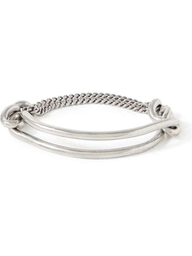 Photo: M.COHEN - Curbee Burnished Sterling Silver Bracelet - Silver