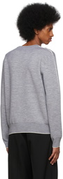 Jil Sander Grey Double-Faced Knit Sweater