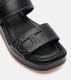 Hogan H703 leather platform sandals