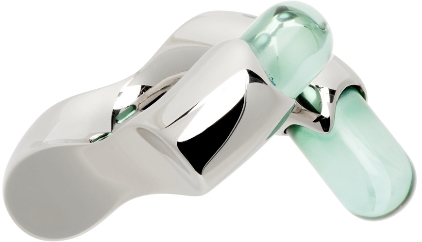 Lorette Colé Duprat Silver & Green Resin Ring