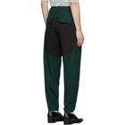 Kiko Kostadinov Black and Green Twill Rhombus Trousers