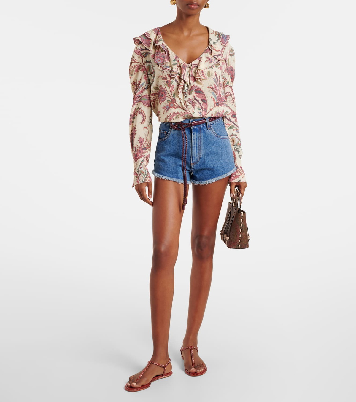 Rene Caovilla Diana embellished satin thong sandals