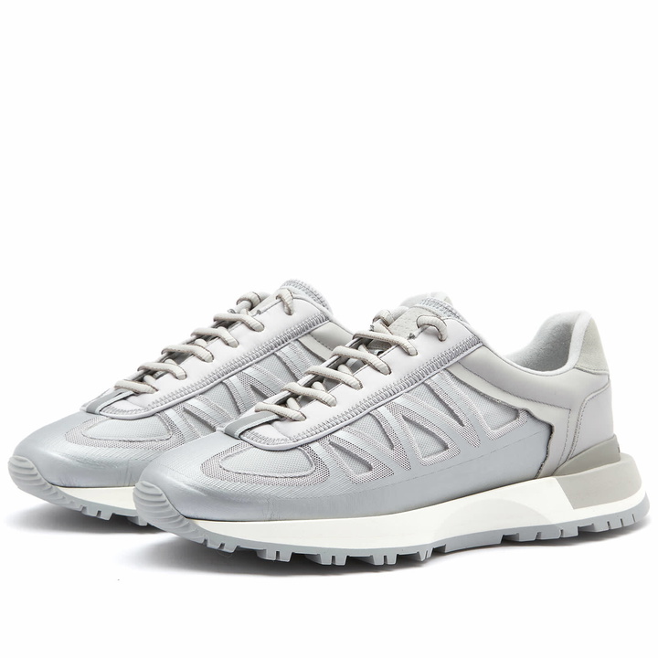 Photo: Maison Margiela Men's 50/50 Runner Sneakers in Silver