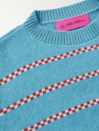 The Elder Statesman - Speed Intarsia Cashmere Sweater - Blue