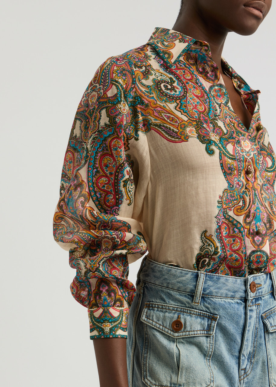 Tシャツ・カットソー Zimmermann Printed ramie oversize Ottie shirt Zimmermann Tops | Australian Designer Collection | Coveti