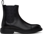 Ferragamo Black Beat Camden Chelsea Boots