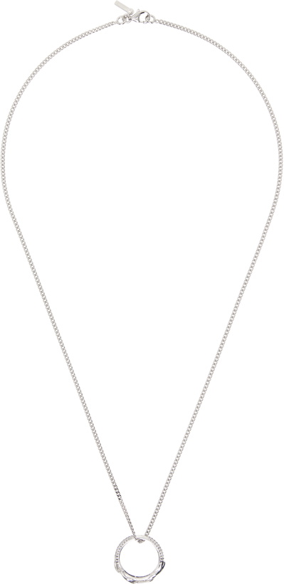 Photo: Emanuele Bicocchi SSENSE Exclusive Silver Flame Ring Necklace