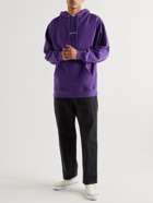 WTAPS - Thor Logo-Embroidered Cotton-Blend Jersey Hoodie - Purple