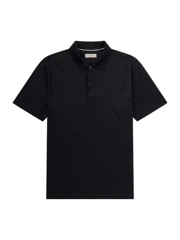 Photo: Canali - Cotton-Jersey Polo Shirt - Black