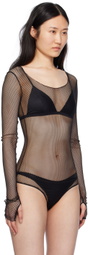 Maison Margiela Black Semi-Sheer Bodysuit