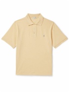 SAINT LAURENT - Logo-Embroidered Cotton-Blend Piqué Polo Shirt - Yellow