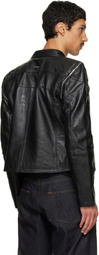 Deadwood Black Dita Detachable Sleeves Leather Jacket