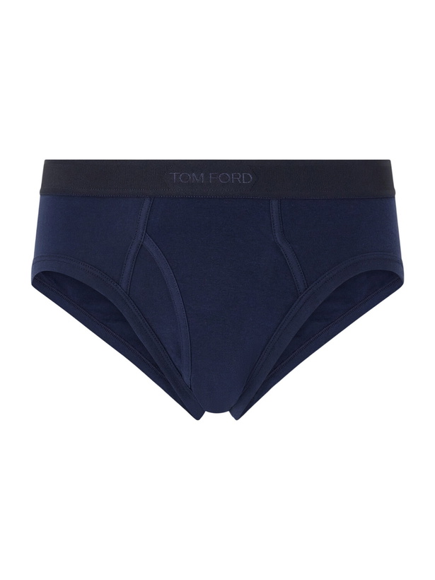 Photo: TOM FORD - Stretch-Cotton Briefs - Blue