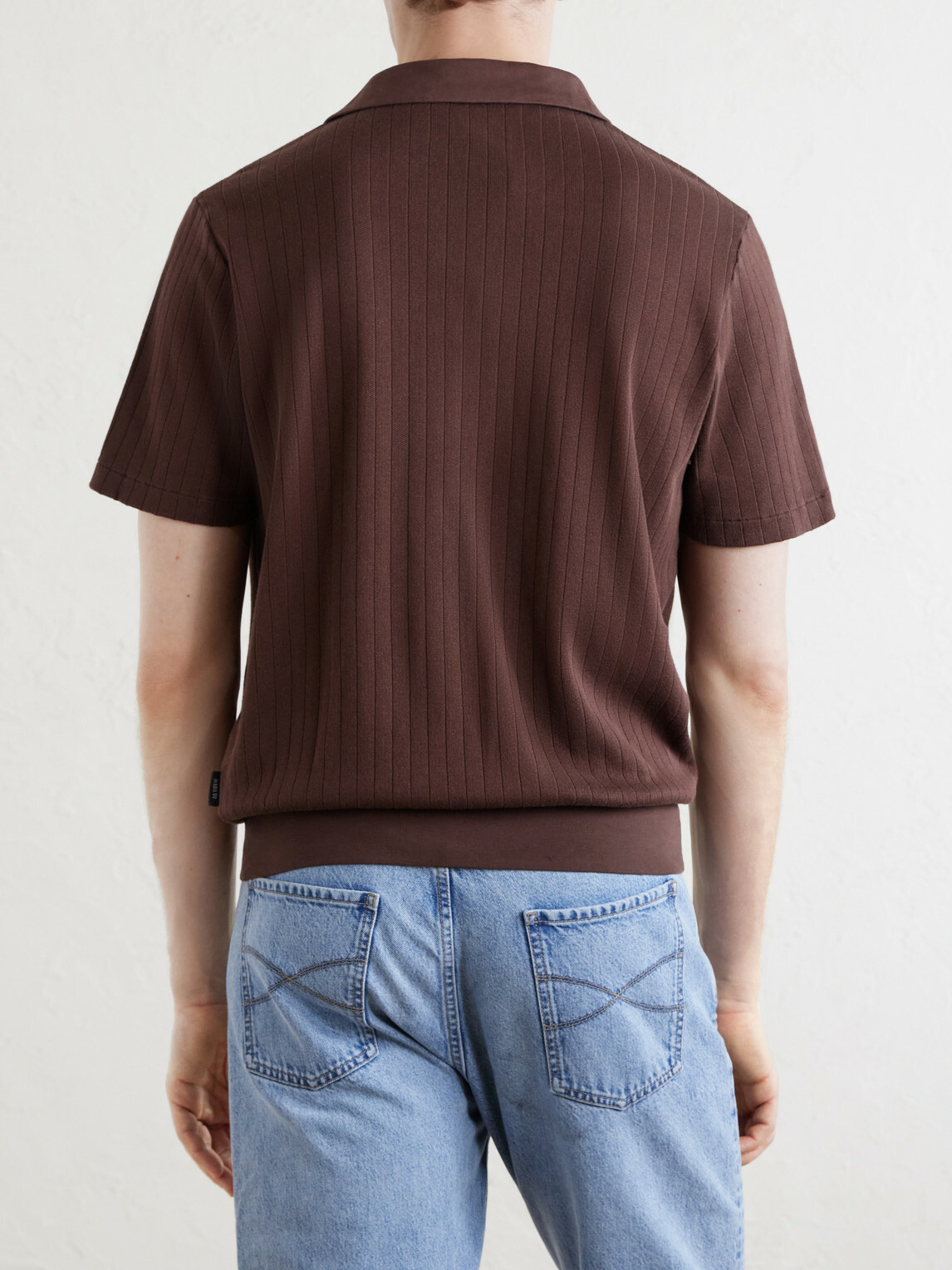 Oliver Spencer - Westcott Open-Collar Organic Cotton Polo Shirt - Brown