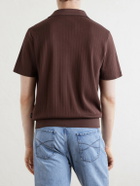 Oliver Spencer - Westcott Open-Collar Organic Cotton Polo Shirt - Brown