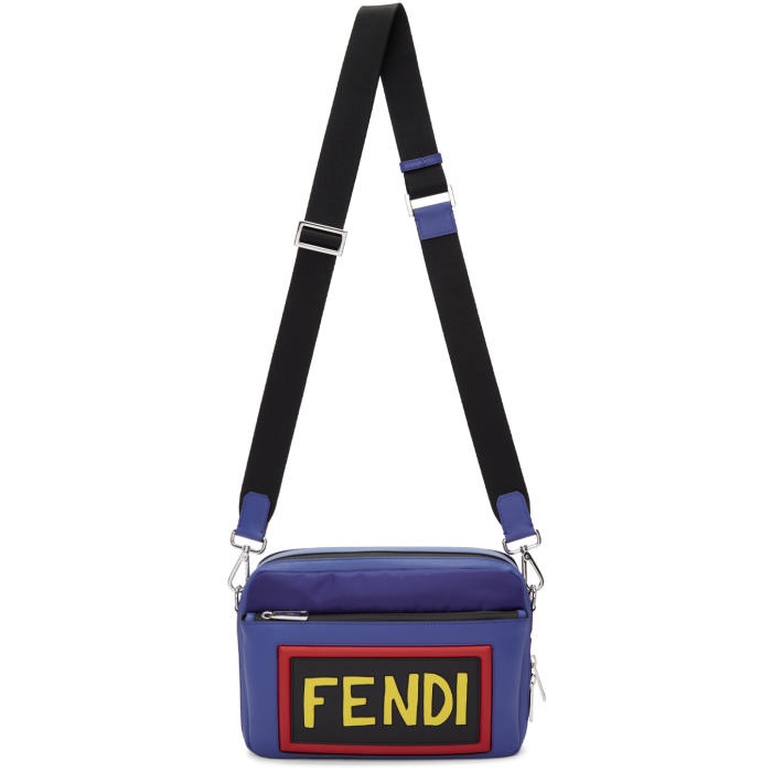 Photo: Fendi Blue Nylon and Leather Logo Camera Bag