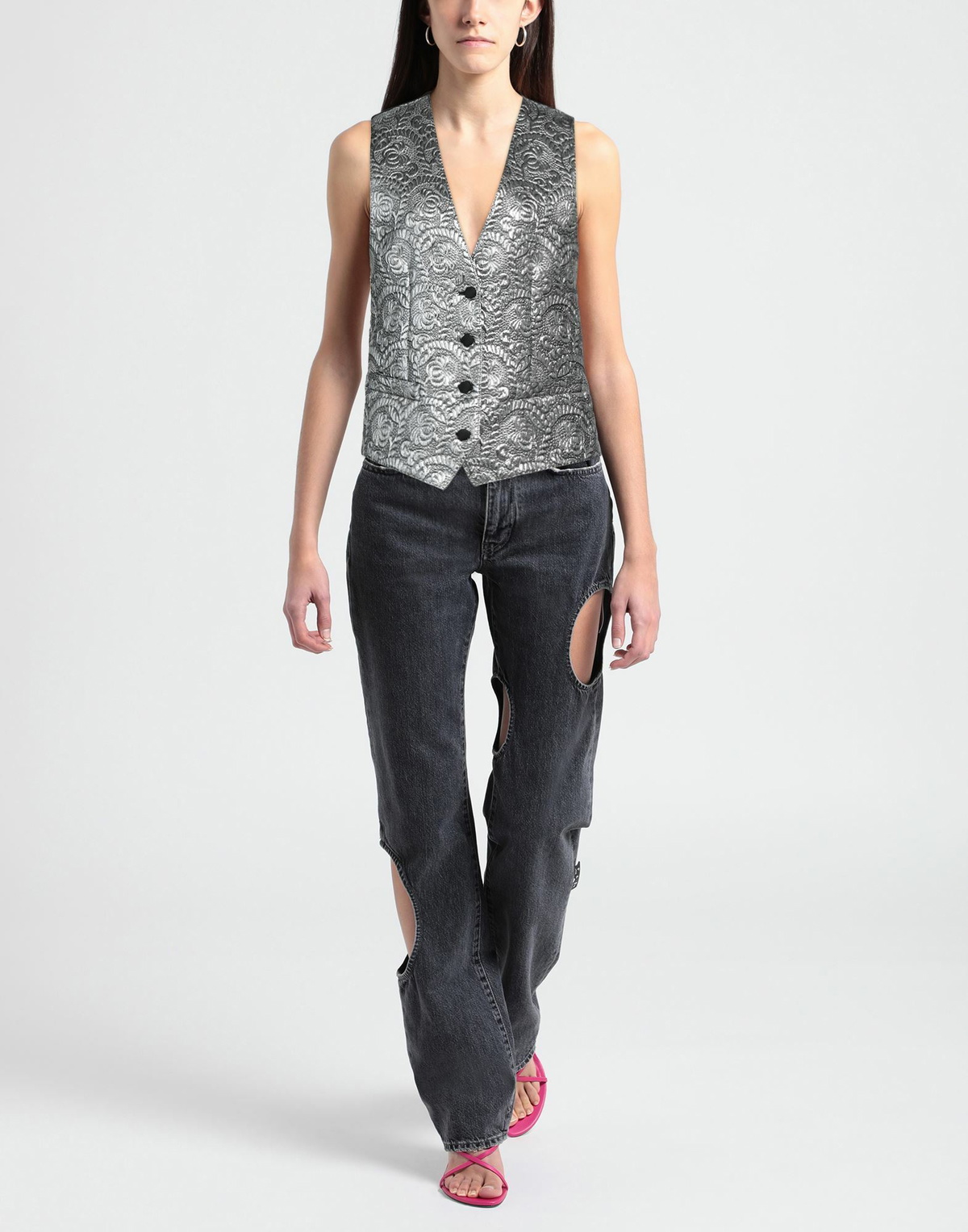 Dolce & gabbana Womens Tailored Vest in Silver
