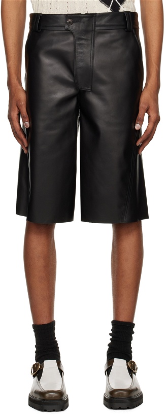 Photo: Commission Black Shift Leather Shorts