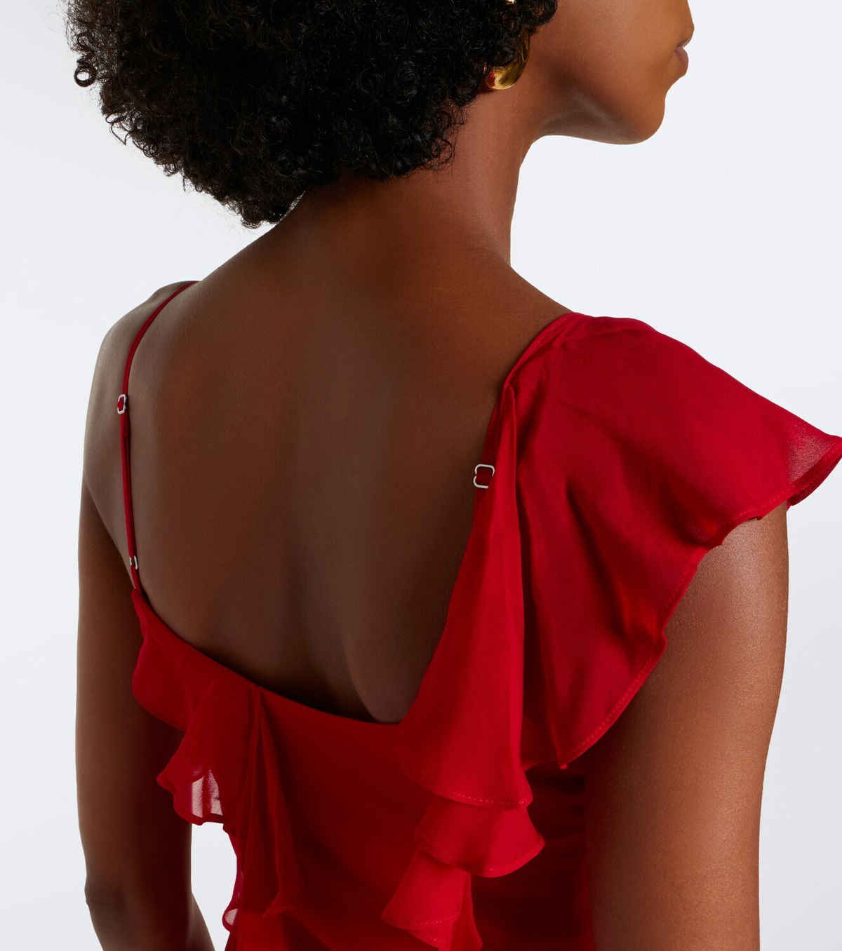 De La Vali Mayara ruffled georgette gown