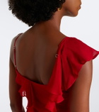 De La Vali Mayara ruffled georgette gown