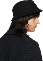 Miharayasuhiro Black Embroidered Bucket Hat
