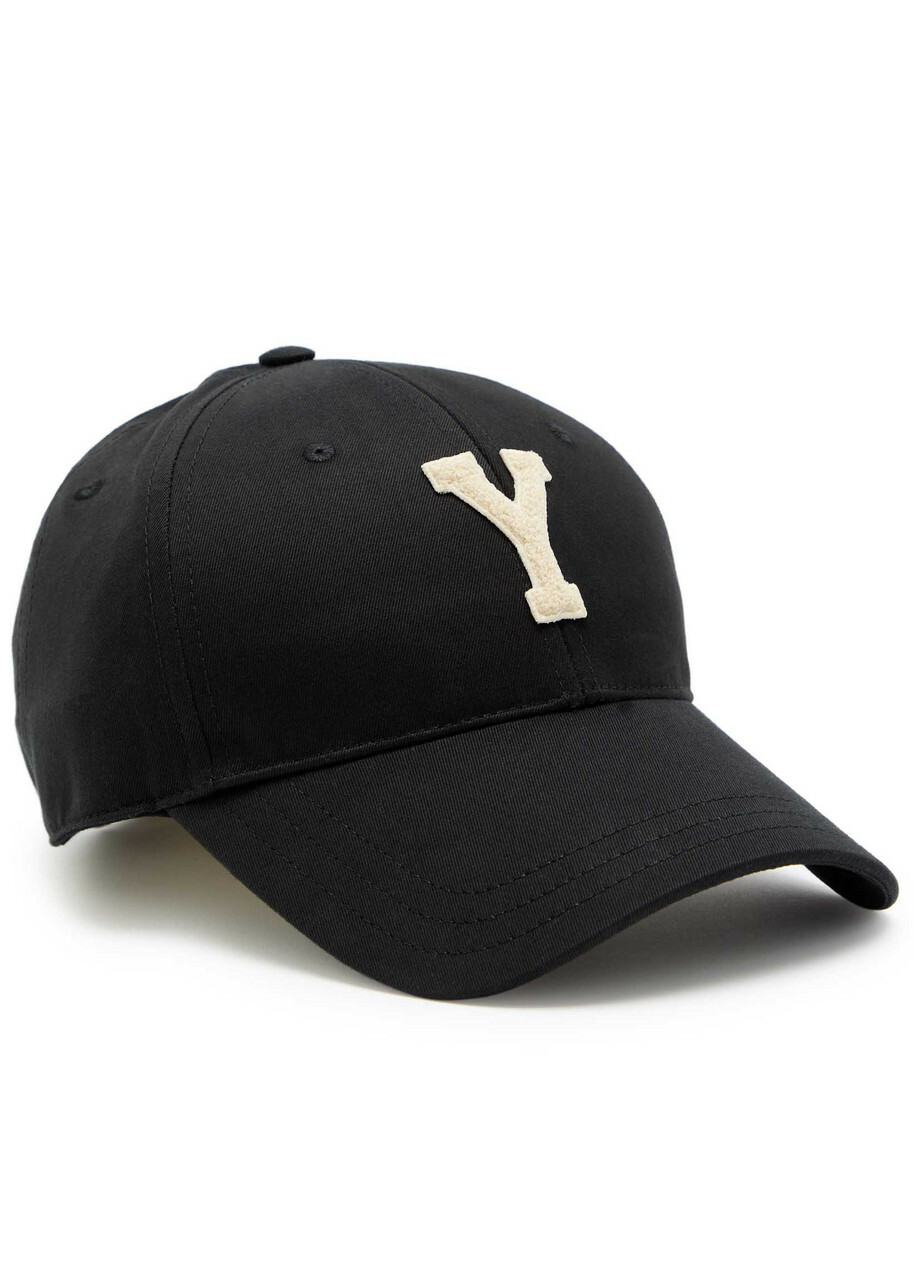 Saint Laurent Appliquéd Cotton cap Black Saint Laurent