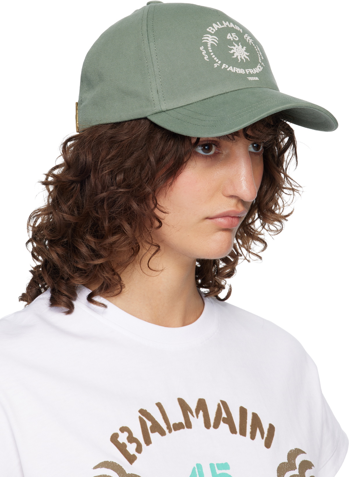 BALMAIN Green 'Balmain Paris' Cap