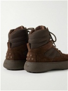 Tod's - Mesh and Suede Boots - Brown