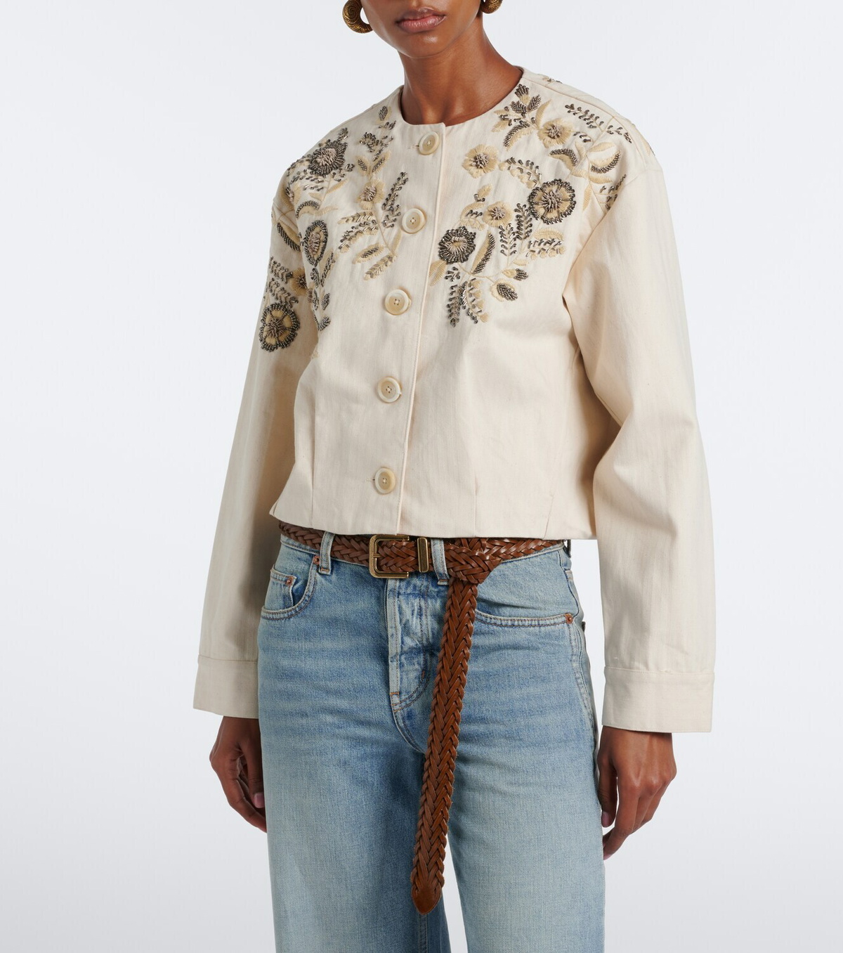 Veronica Beard Emeren embroidered cotton jacket